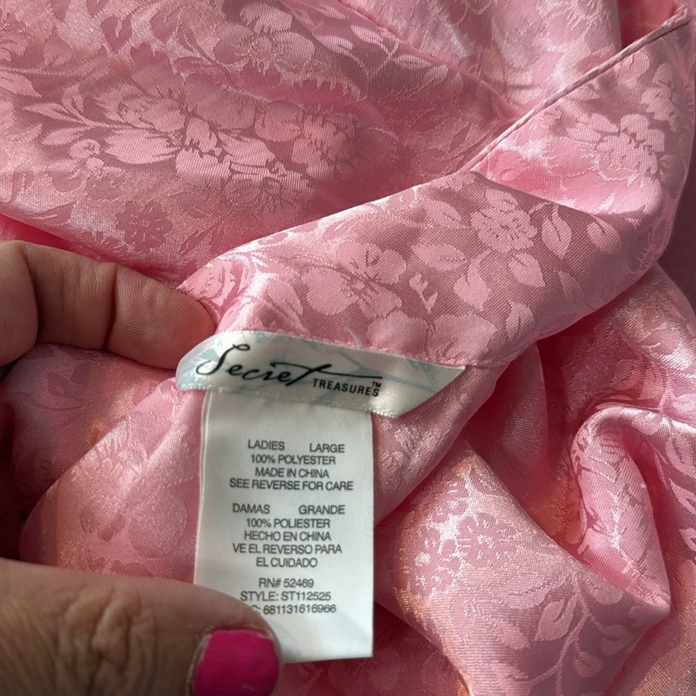 Secret Treasures Floral Satin Pajama‎ Short Set 2 piece Pink Large